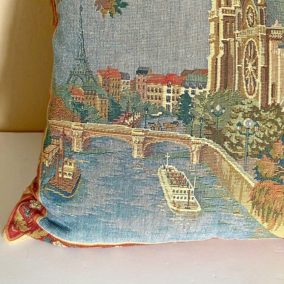 Paris Large European Tapestry Cushion Pillow Cover Home Decor 18x18" no Infill - Picture 5 of 13